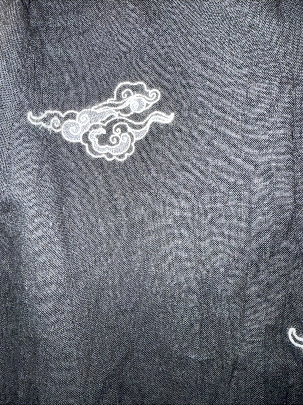 🇨🇦Papa Vancouver Black Embroidered Button-Up Longline Tunic Shirt - Picture 2 of 5